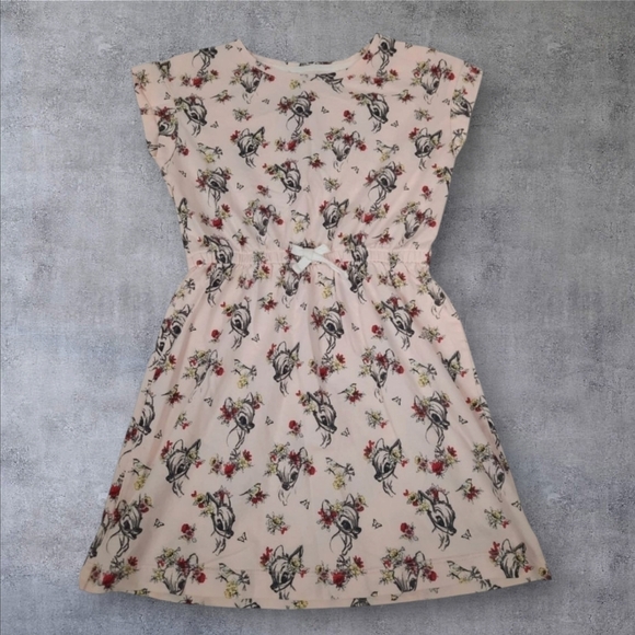Gap Disney Bambi Cap Sleeve Peach Dress Size Medium Girls - Picture 9 of 9